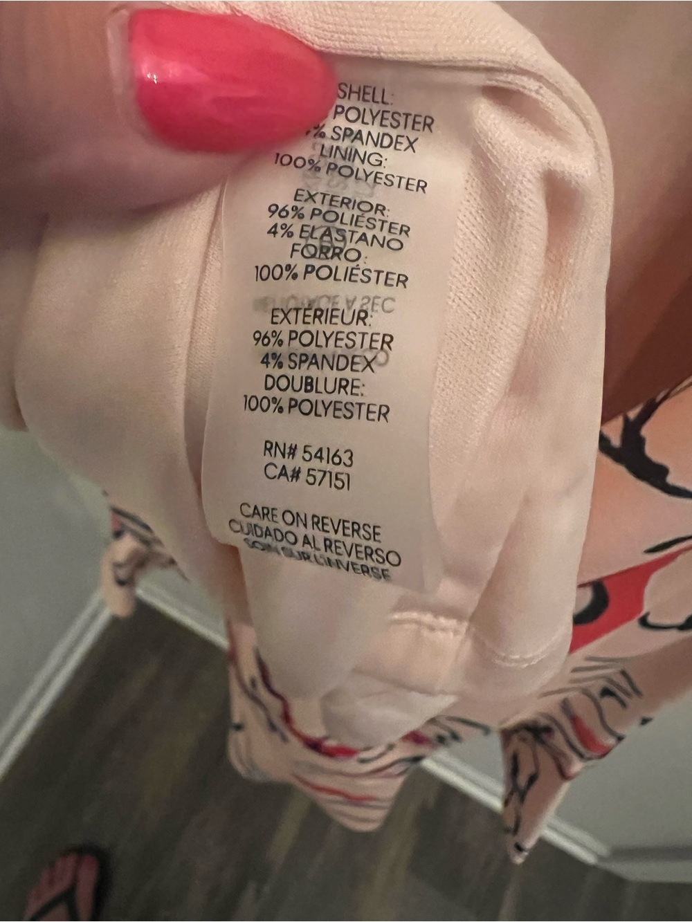NWT Karl Lagerfeld Paris Floral Bell Sleeve Dress Size 12 Blush Pink Ruffle Hem - Picture 15 of 15